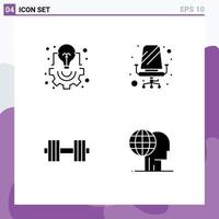 Stock Vector Icon Pack of Line Signs and Symbols for bulb dumbbell light furniture gym Editable Vector Design Elements