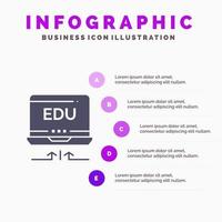 Laptop Hardware Arrow Education Infographics Presentation Template 5 Steps Presentation vector