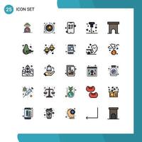 User Interface Pack of 25 Basic Filled line Flat Colors of marketplace building marketing opened corkscrew Editable Vector Design Elements