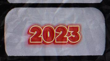 contento nuovo anno 2023 fermare movimento animazione video