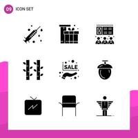 Glyph Icon set Pack of 9 Solid Icons isolated on White Background for responsive Website Design Print and Mobile Applications Creative Black Icon vector background