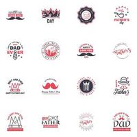 happy fathers day 16 Black and Pink text design Vector calligraphy Typography poster Usable as background Editable Vector Design Elements