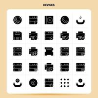 Solid 25 Devices Icon set. Vector Glyph Style Design Black Icons Set. Web and Mobile Business ideas design Vector Illustration.