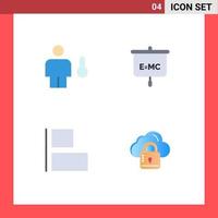 User Interface Pack of 4 Basic Flat Icons of avatar align human education left Editable Vector Design Elements