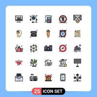 paquete de iconos de vector de stock de 25 signos y símbolos de línea para elementos de diseño de vector editables de archivo de papel de comida y discusión