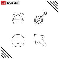 4 Line concept for Websites Mobile and Apps food circle ware instrument arrow Editable Vector Design Elements