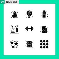 9 iconos creativos signos y símbolos modernos de picnic amor alcohol jardín verano elementos de diseño vectorial editables vector