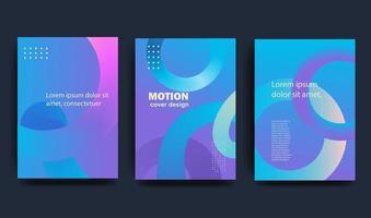 Creative covers in modern minimalist style for corporate identity, branding, social media advertising, promo. Wavy shape on a blue background. Vector illustration