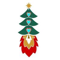 cohete de árbol de navidad al principio. vector