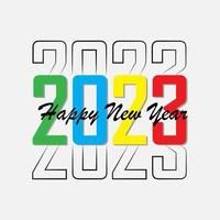 feliz año nuevo 2023 plantilla de diseño de texto vector