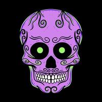 Skull art illustration hand drawn colorful vector for tshirt, sticker, poster etc