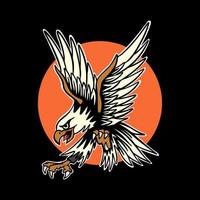 águila arte ilustración dibujado a mano vector colorido para camiseta, pegatina, póster, logotipo, etc.