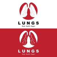 diseño del logotipo de los pulmones, ilustración vectorial del cuidado de la salud de los órganos del cuerpo vector