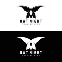 Bat Logo, Night Flying Animal Icon, Company Vector,Halloween Template vector