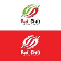 logotipo de chile rojo, vector de chile picante, ilustración de la casa del jardín de chile, ilustración de la marca del producto de la empresa