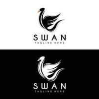 logotipo de cisne, diseño de animales de aves, logotipo de pato, vector de etiqueta de marca de producto