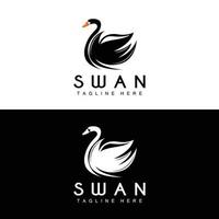 Swan Logo, Bird Animal Design, Duck Logo, Product Brand Label Vector