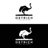 diseño de logotipo de avestruz, ilustración de animales del desierto, vida en el bosque, producto de marca de camello vectorial vector