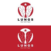 Lungs Logo Design, Body Organ Health Care Vector Illustration