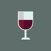 wine glass flat illustration vector