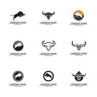 Bull horn logo and symbol template icons app vector