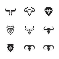 Bull horn logo and symbol template icons app vector