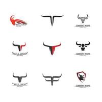 Bull horn logo and symbol template icons app vector