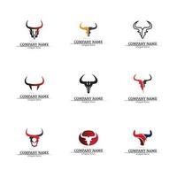 Bull horn logo and symbol template icons app vector