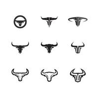 Bull horn logo and symbol template icons app vector