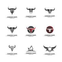 Bull horn logo and symbol template icons app vector