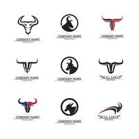 Bull horn logo and symbol template icons app vector