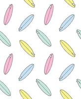 Vector seamless pattern of sketch surf board