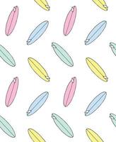 Vector seamless pattern of sketch surf board