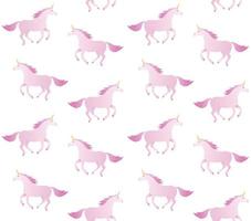 Vector seamless pattern of pink unicorn