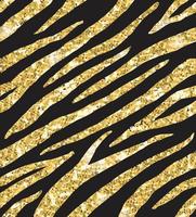 Vector seamless pattern of gold zebra tiger print