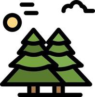 Alpine Arctic Canada Pine Trees Scandinavia  Flat Color Icon Vector icon banner Template