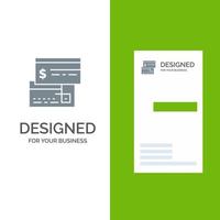 Direct Payment Card Credit Debit Direct Grey Logo Design and Business Card Template vector