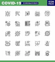 25 line Coronavirus disease and prevention vector icon medical emergency sample n medical viral coronavirus 2019nov disease Vector Design Elements