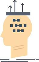 Algorithm brain conclusion process thinking Flat Color Icon Vector