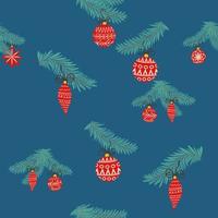 Seamless christmas pattern with fir branches. Spruce background vector