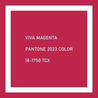 Viva Magenta 18-1750 color of the year 2023. Abstract background with square frame. Color concept. vector