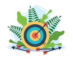 Business concept. Target with an arrow, hit the target, goal achievement vector