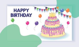 Concept of landing page with birthday celebrations theme. Birthday party celebration vector