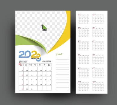 2023 calendario feliz diseño de año nuevo con espacio de su imagen. vector