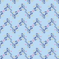 Cartoon hand drawn musical seamless pattern. Lots of symbols, objects and elements. vector