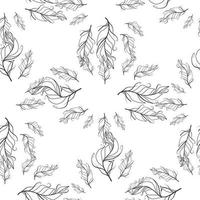 Pastel-colored seamless feather pattern. Seamless background with feathers of bird. vector