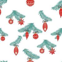 Seamless christmas pattern with fir branches. Spruce background vector