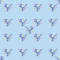 Cartoon hand drawn musical seamless pattern. Lots of symbols, objects and elements. vector
