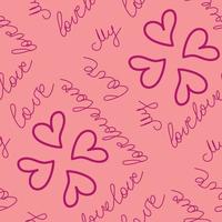 Love text Seamless pattern. Text backgrounds applicable in printing, textiles, art objects, clothing, wallpaper vector