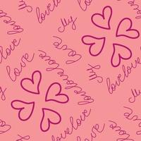 Love text Seamless pattern. Text backgrounds applicable in printing, textiles, art objects, clothing, wallpaper vector